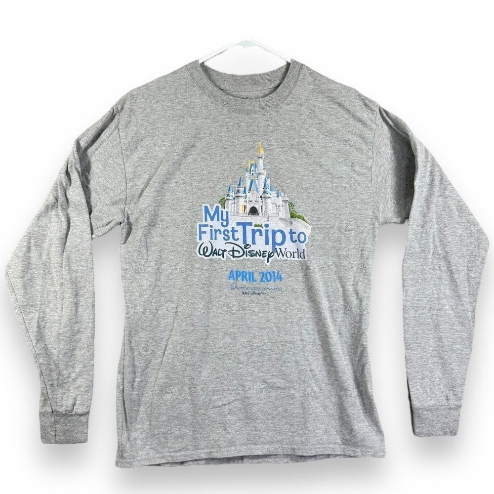 My First Trip To Disney World Disney Trip 2014 Size Medium Long Sleeve Gray